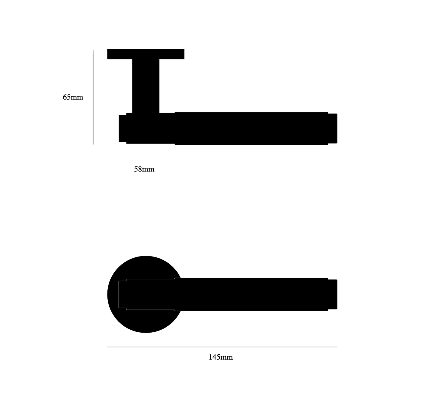 Door Handle Set / Cross / Black