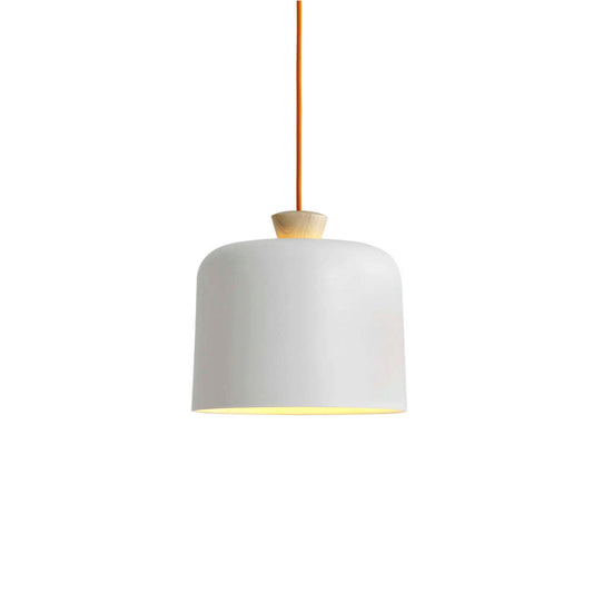 Ex.t FUSE Pendant Light Fixture by Note Design Studio, Large, Grey with Orange Cable.