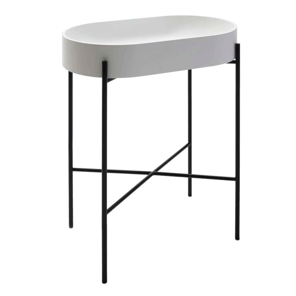 Ex.t STAND Washbasin by Norm Architects, Oval, with Black Base