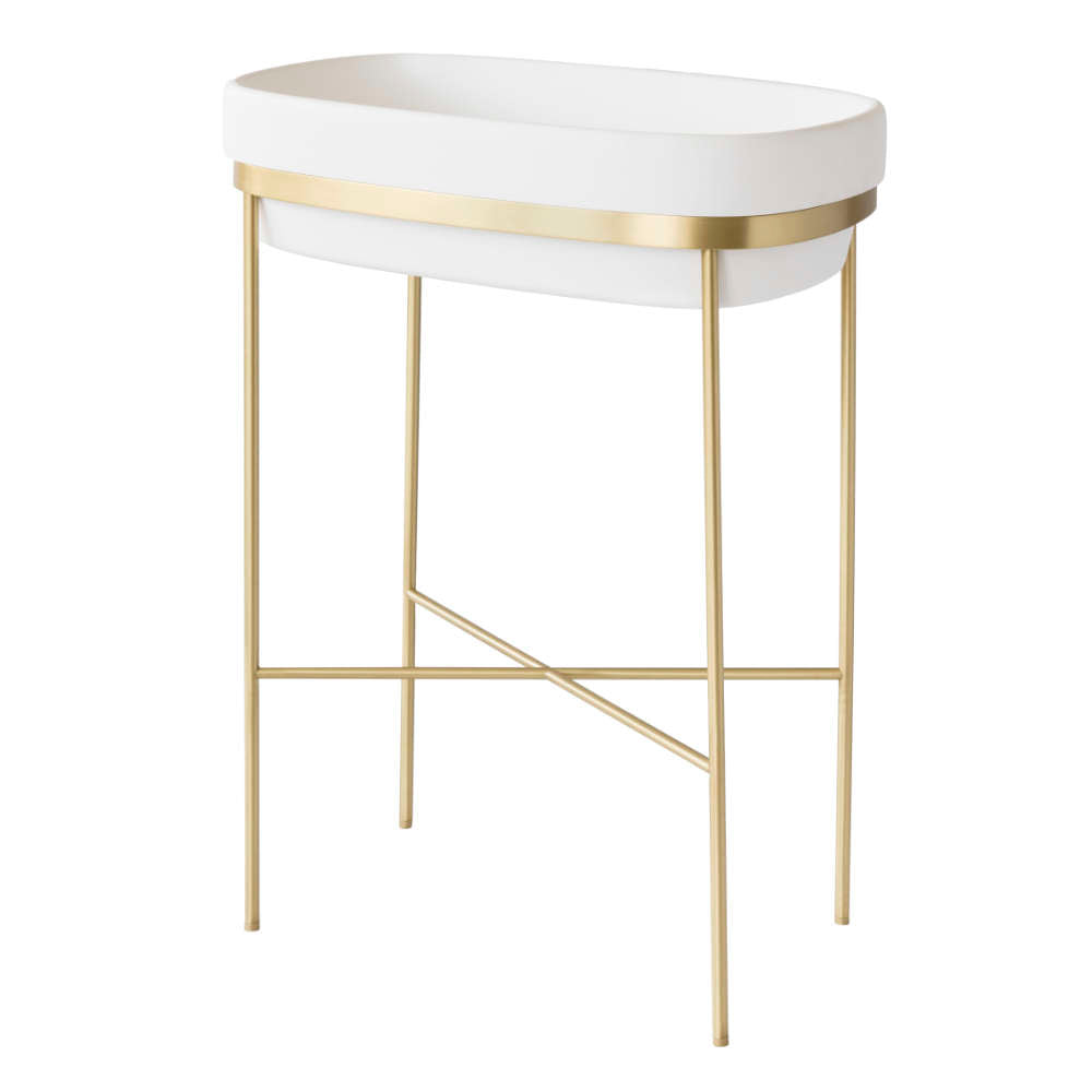 Ex.t RIBBON Washbasin by Sebastian Herkner, with Brass Stand