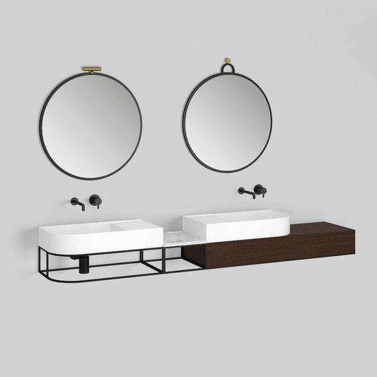 Ex.t NOUVEAU Washbasin by Bernhardt & Vella with 2 washbasins and 2 mirror