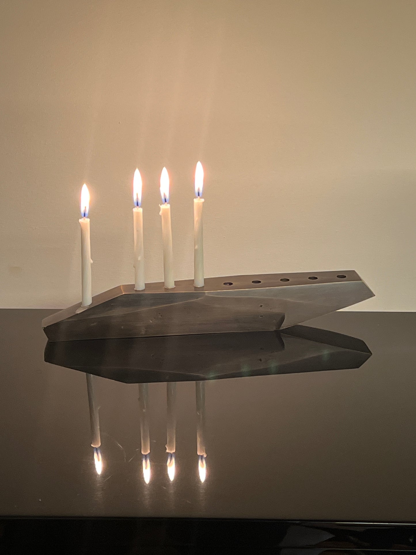 Bronze Hannukiya by Greg Lozinski