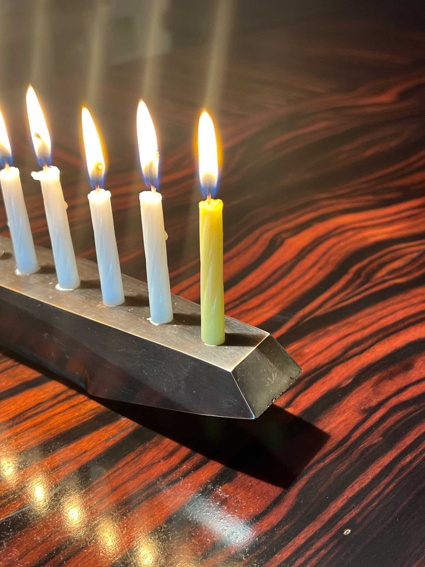 Bronze Hannukiya by Greg Lozinski