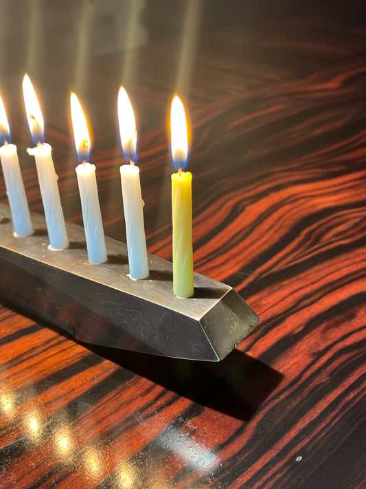 Bronze Hannukiya by Greg Lozinski