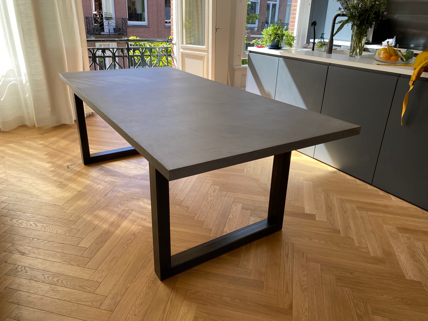 Concrete dining table